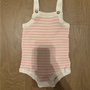 Carter's Cream and Pink Knit Baby Outfit